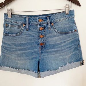 Madewell high rise, light wash shorts